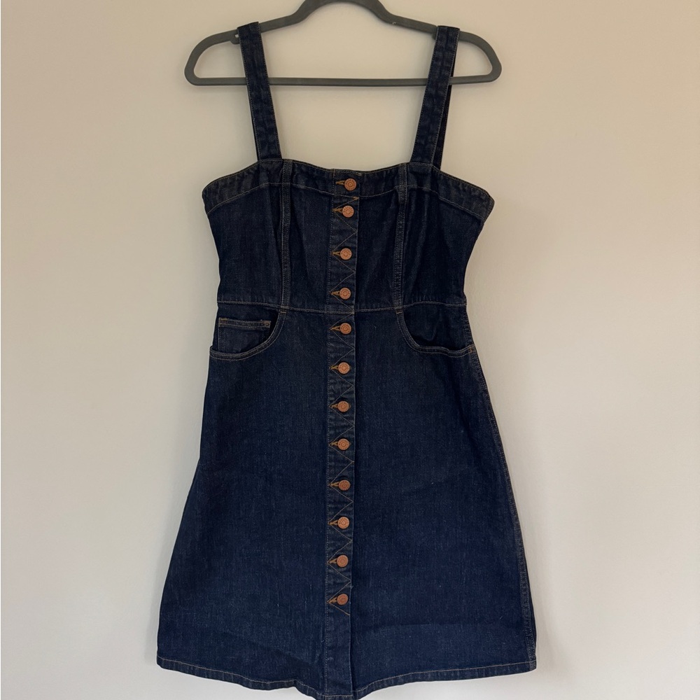 MADEWELL dark denim button down dress, Size 10